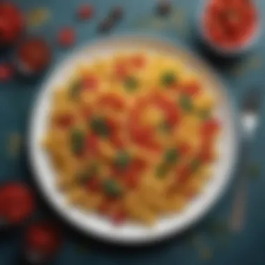 Festive Table with Heart Pasta A festive table setting featuring heart pasta as the centerpiece