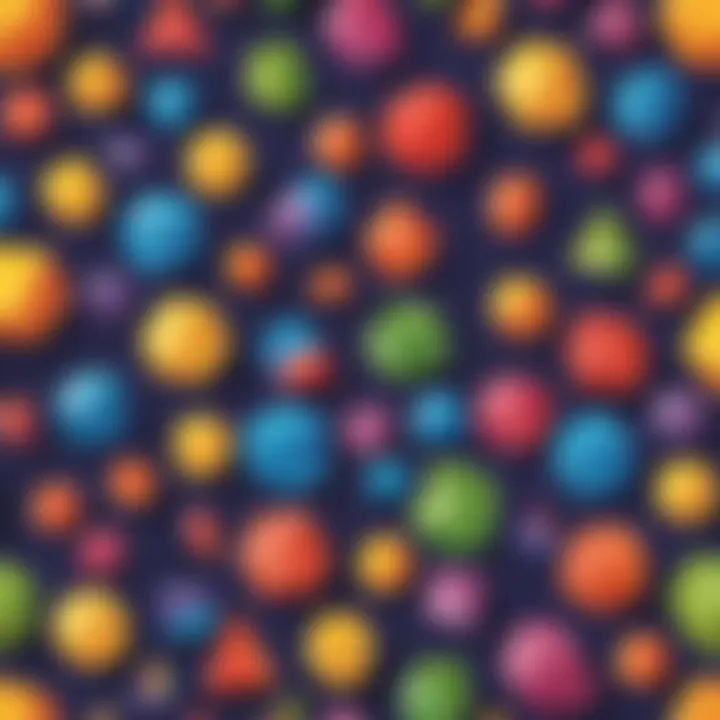 Colorful geometric shapes for educational project