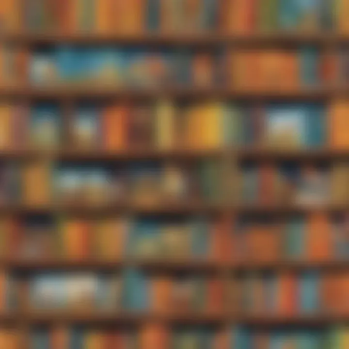 A colorful bookshelf filled with humorous children's books