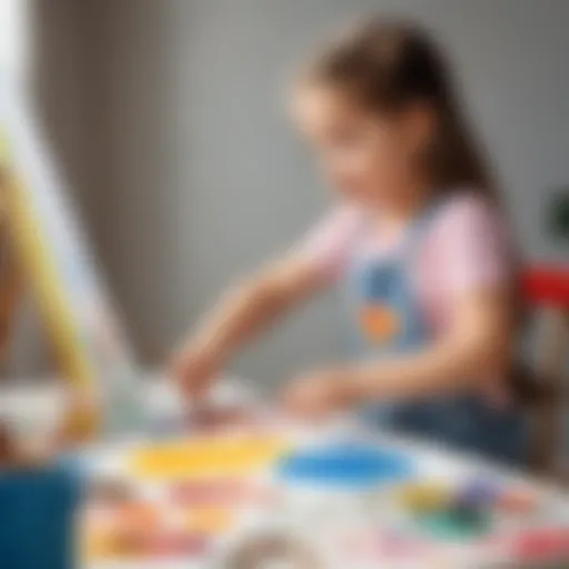 A child painting on a canvas with vibrant colors
