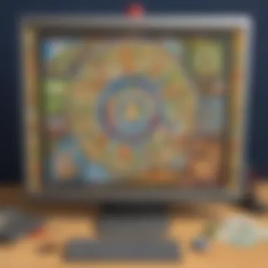 Creative visualization of educational games on a virtual smart board