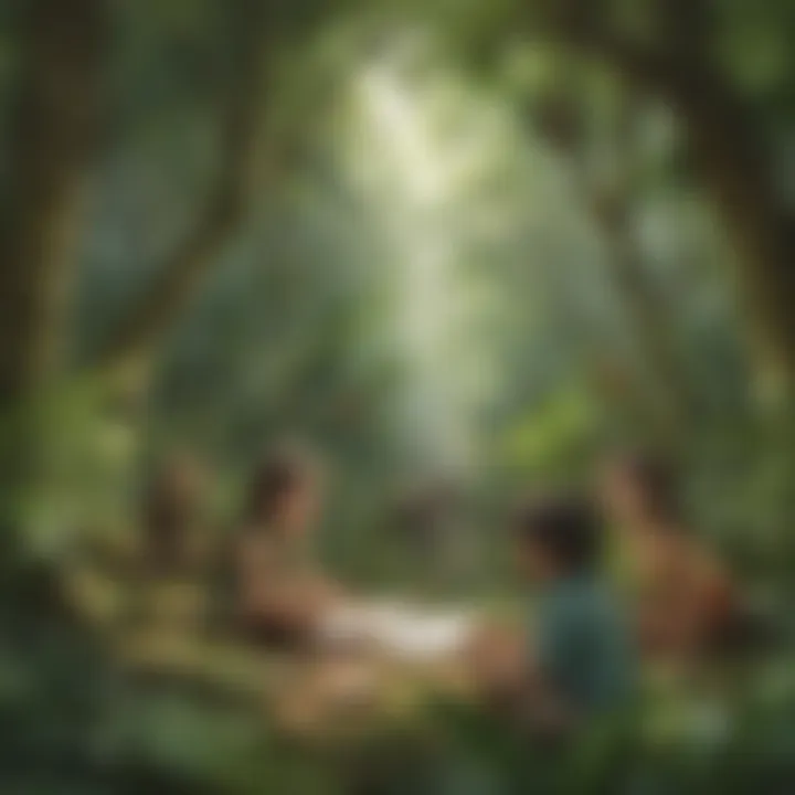 Children participating in a jungle-themed learning activity