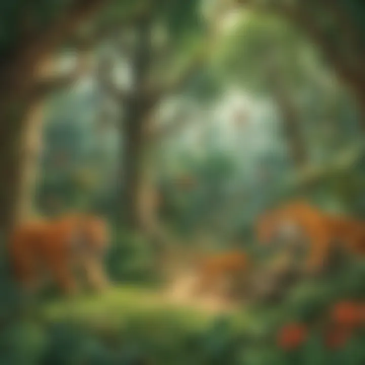 Interactive jungle-themed game encouraging teamwork