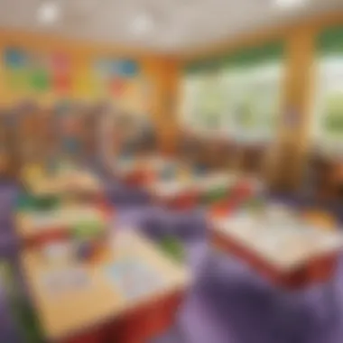 A colorful classroom setup for word games