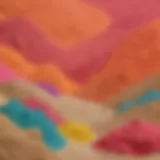 Colorful kinetic sand in various shapes and textures