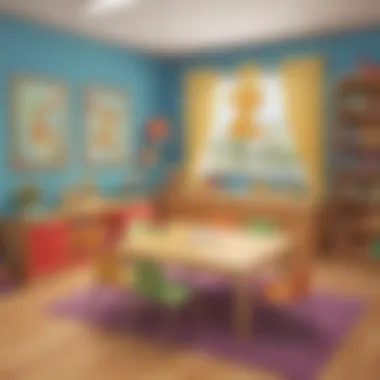 Z Words Decor in Preschool Classroom A preschool classroom setting with Z word decorations