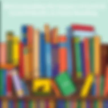 Diverse Selection of Level B Books An organized collection of Level B books on a vibrant bookshelf.