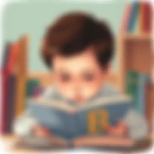 A young child engrossed in a Level B book, showcasing early literacy engagement.