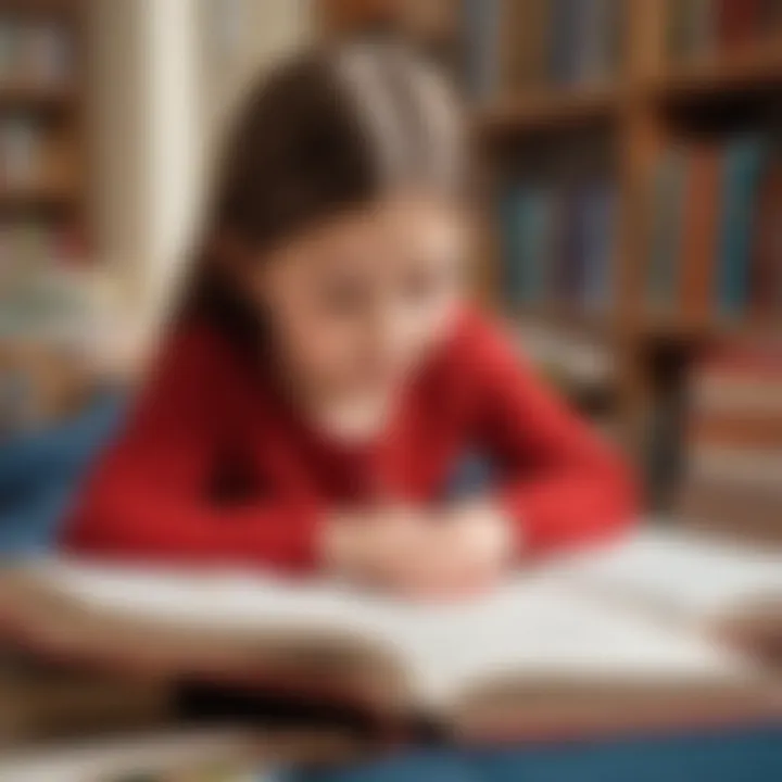 A child reading a Level One book with focus