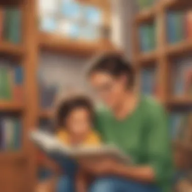 Building Literacy Together A parent reading with their child, fostering literacy