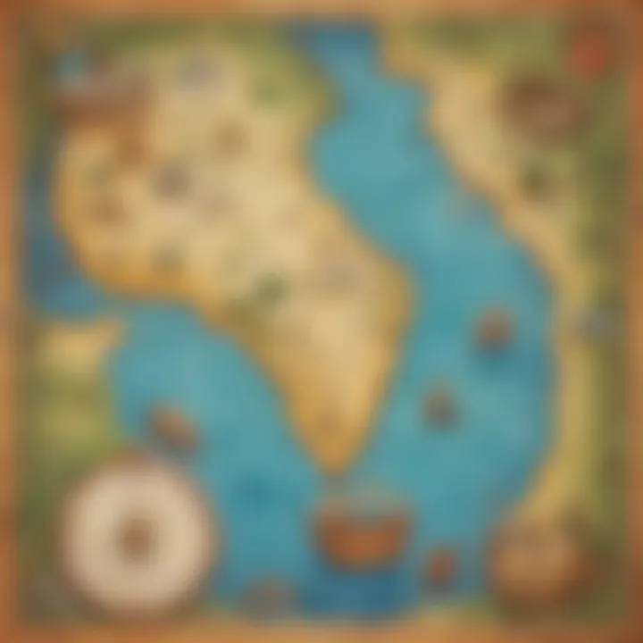 Illustration of a math-themed treasure map