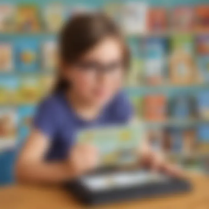 A selection of age-appropriate eBooks displayed on a screen, supporting literacy development.