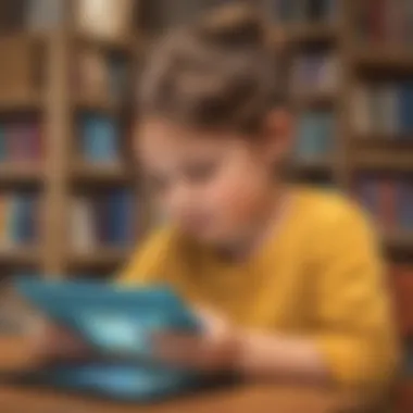 Interactive Reading Experience A child engaging with a tablet, exploring interactive reading apps designed for early learners.