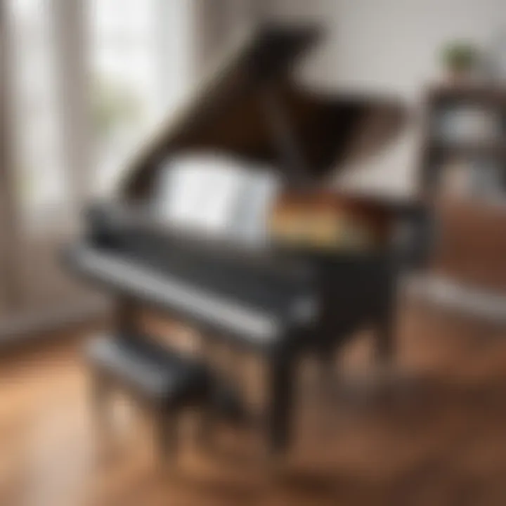 Innovative piano learning tools for beginners in a modern setting