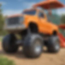 A vibrant Power Wheels big truck on a playground