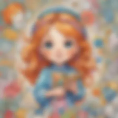 Illustration showcasing a variety of colorful Precious Moments characters