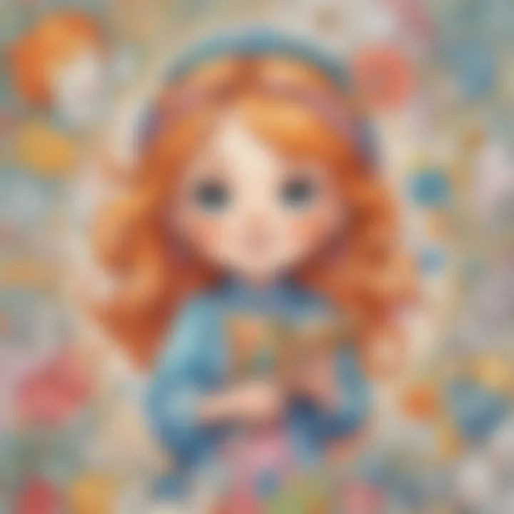 Illustration showcasing a variety of colorful Precious Moments characters