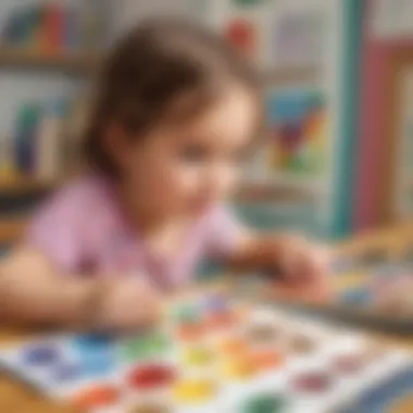 Colorful Art Exploration Curious child exploring a colorful art palette