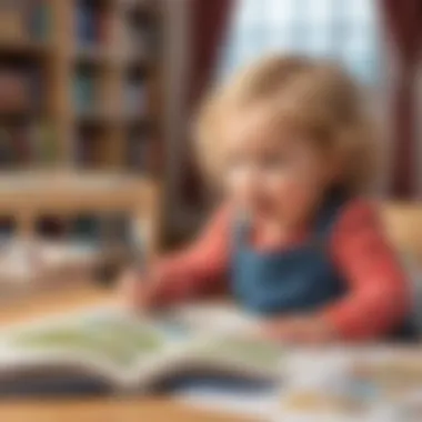 Enthusiastic 3-year-old engrossed in interactive storytelling