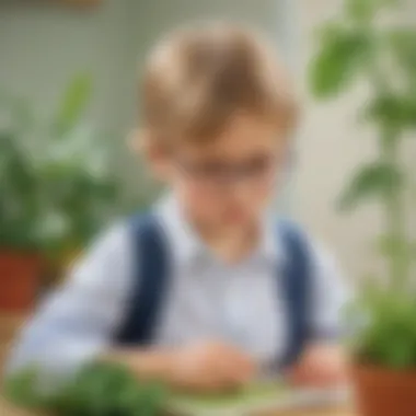 Young Learner Delving into Plant Anatomy Preschooler exploring plant anatomy