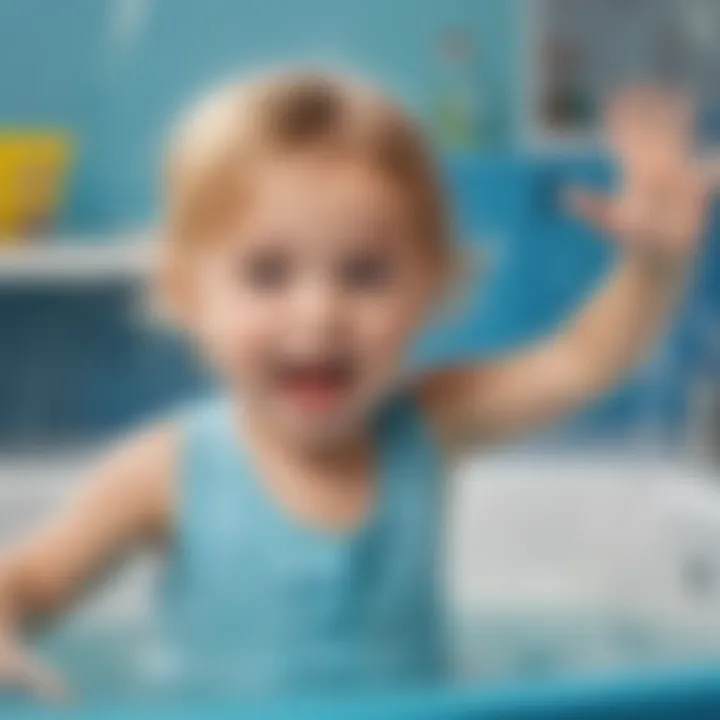 Preschooler engaging in a water play experiment