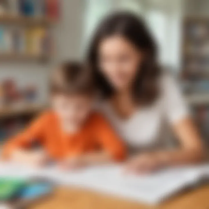 A parent and child creating a printable book together