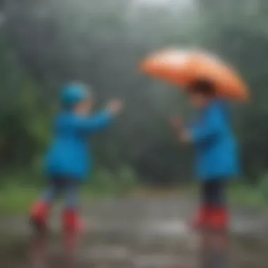 Preschoolers Creating Rain Artwork