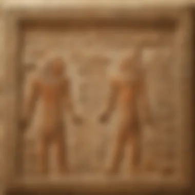 Ancient Hieroglyphics A captivating representation of ancient hieroglyphics etched on a stone tablet