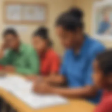 Community worker conducting a workshop on mental health awareness