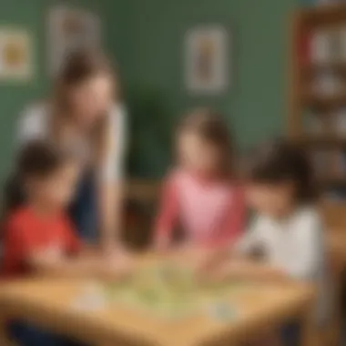 Engaging children playing a language game focused on s blends