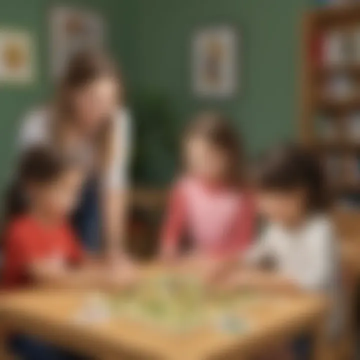 Engaging children playing a language game focused on s blends