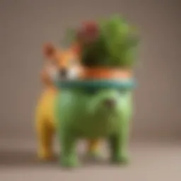 Charming self-watering animal planter showcasing innovative design
