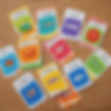 Illustration of colorful sight word flashcards