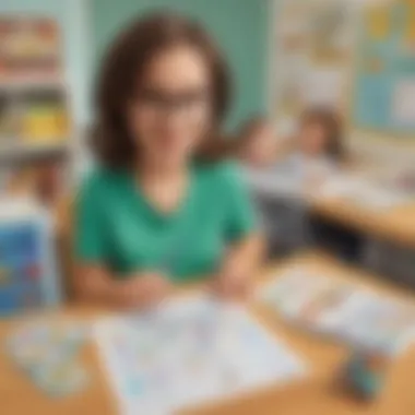 Illustration of a teacher using interactive sight word games