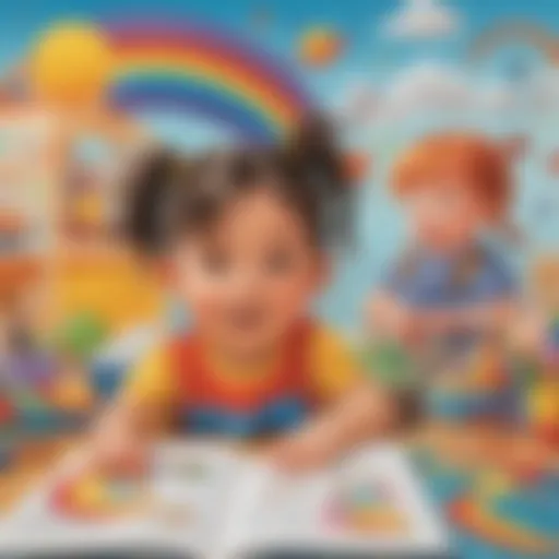 Colorful kindergarten activity pages designed for creativity