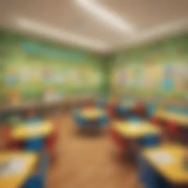 Illustration of a vibrant classroom setting with sight words integrated into learning activities
