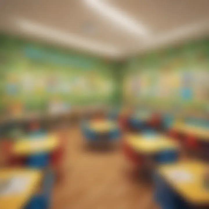 Illustration of a vibrant classroom setting with sight words integrated into learning activities