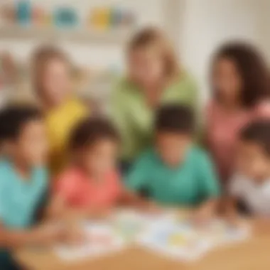 Illustration of a playful sight words game being enjoyed by preschoolers