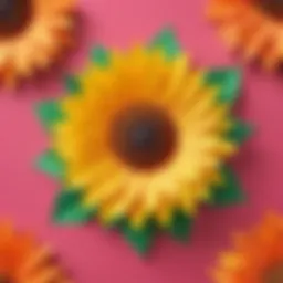 Vibrant sunflower craft made with paper and colors