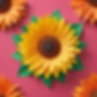 Bright and Colorful Paper Sunflower Vibrant sunflower craft made with paper and colors