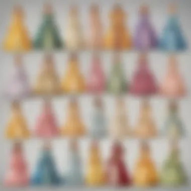 Variety of Princess Costume Styles Variety of princess costumes showcasing different styles and designs