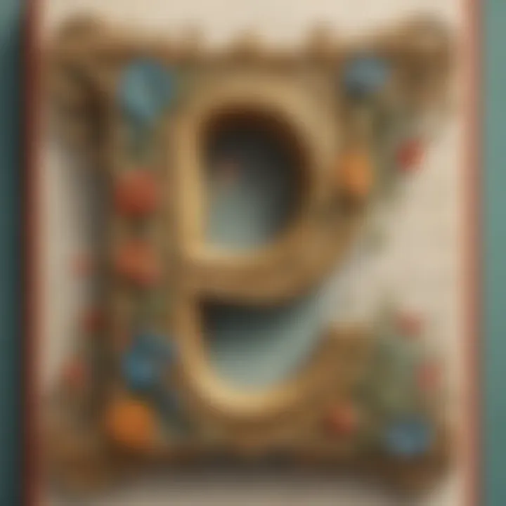 Decorative art piece centered around the letter S exuding charm and creativity