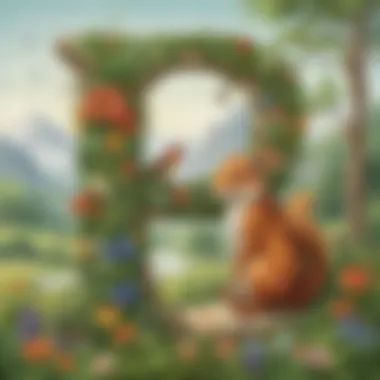 Letter S with Nature and Animals Creative illustration of letter S integrated with animals and nature