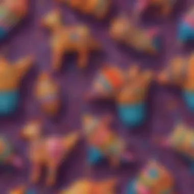 Artistic Design Patterns of Piñatas An intricate design pattern on a paper piñata