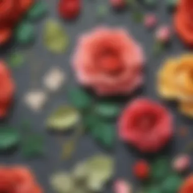Materials needed for crafting small paper roses