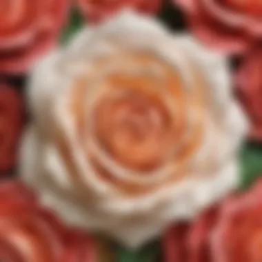 Close-up of intricate paper rose details