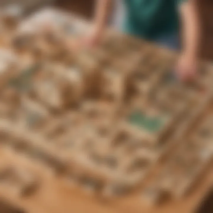 Diverse fort building kits displayed on a table