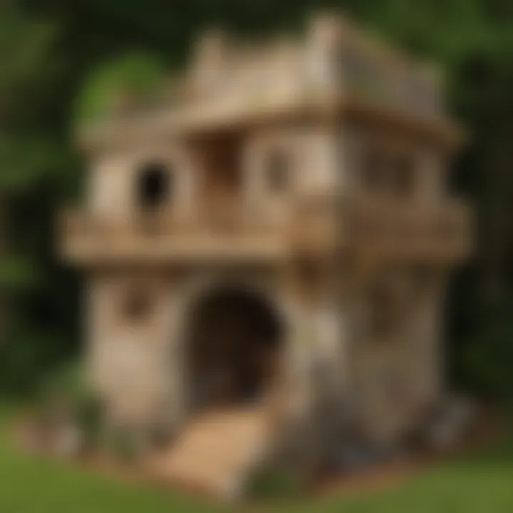 A finished fort showcasing creativity and structural design
