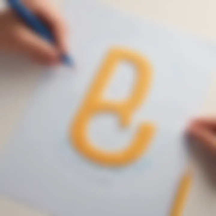Interactive activities fostering creativity through letter tracing