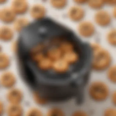 Air Fryer in Action with Fresh Cookies An air fryer showcasing the cookies baking inside